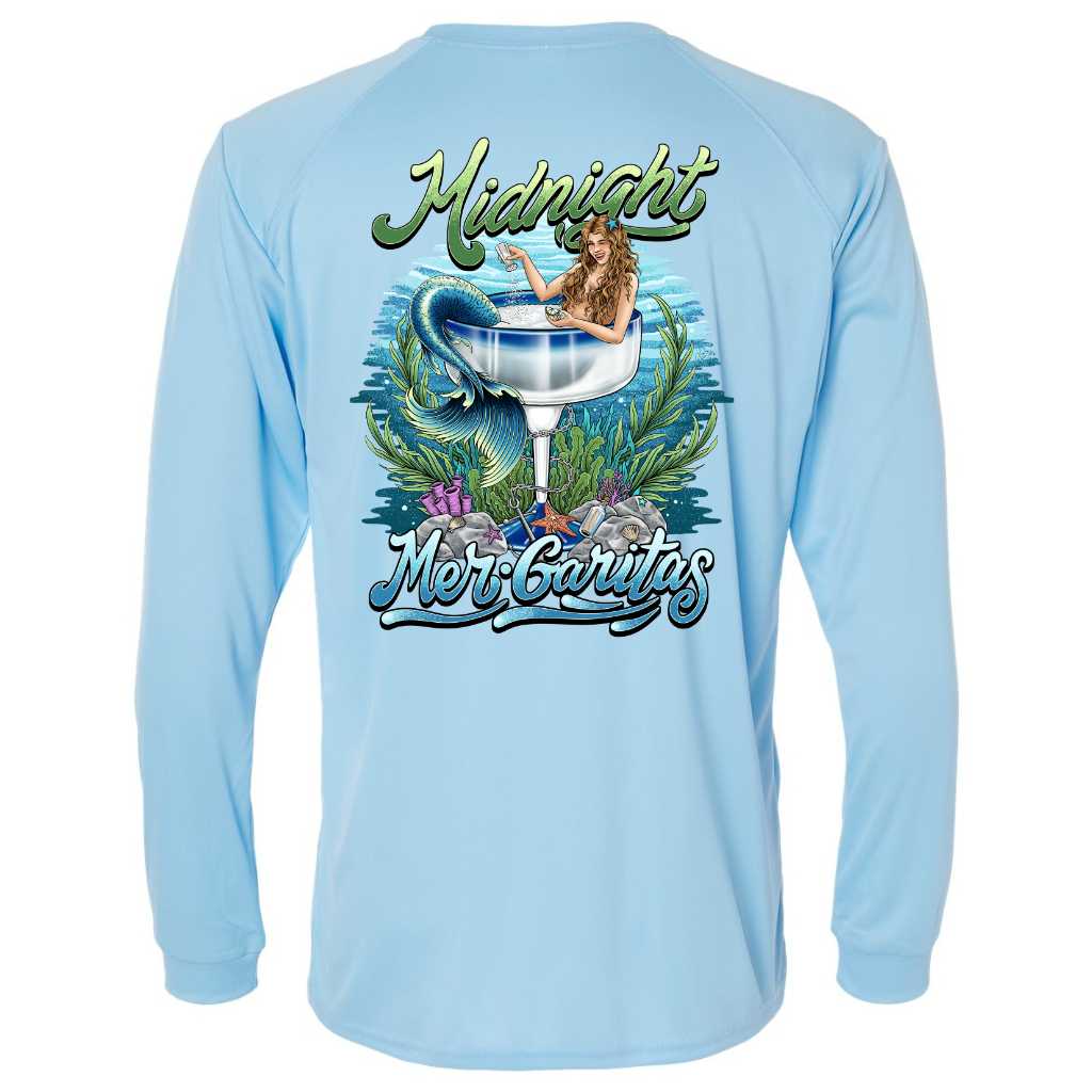 Mountains &amp; Mermaids Midnight Mergarita Performance Sun Shirt - Blue Mist Small MM3009