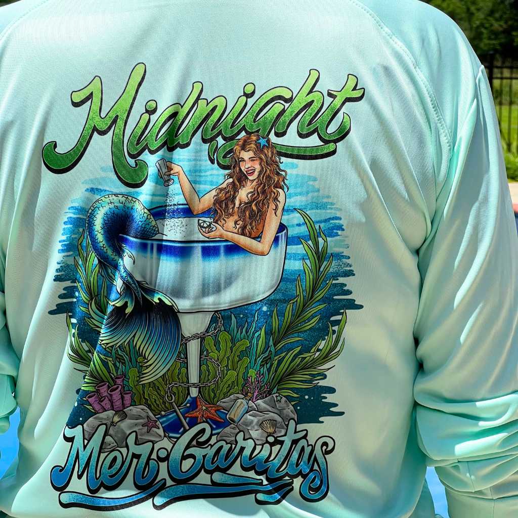 Mountains & Mermaids Midnight Mergarita Performance Sun Shirt - Mint Small MM3015