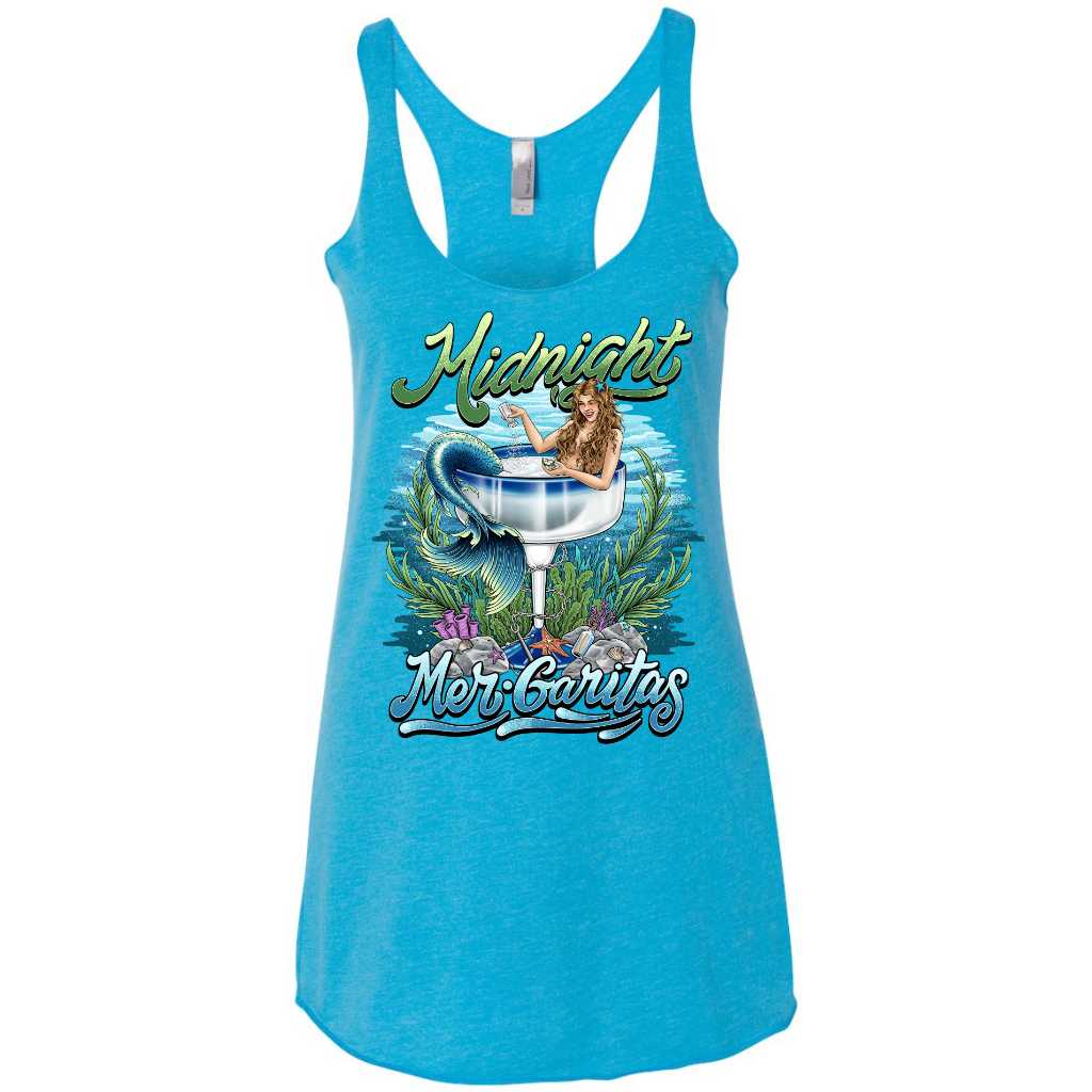 Mountains &amp; Mermaids Midnight Mergarita Racerback Tank (Turquoise) Small MM3033