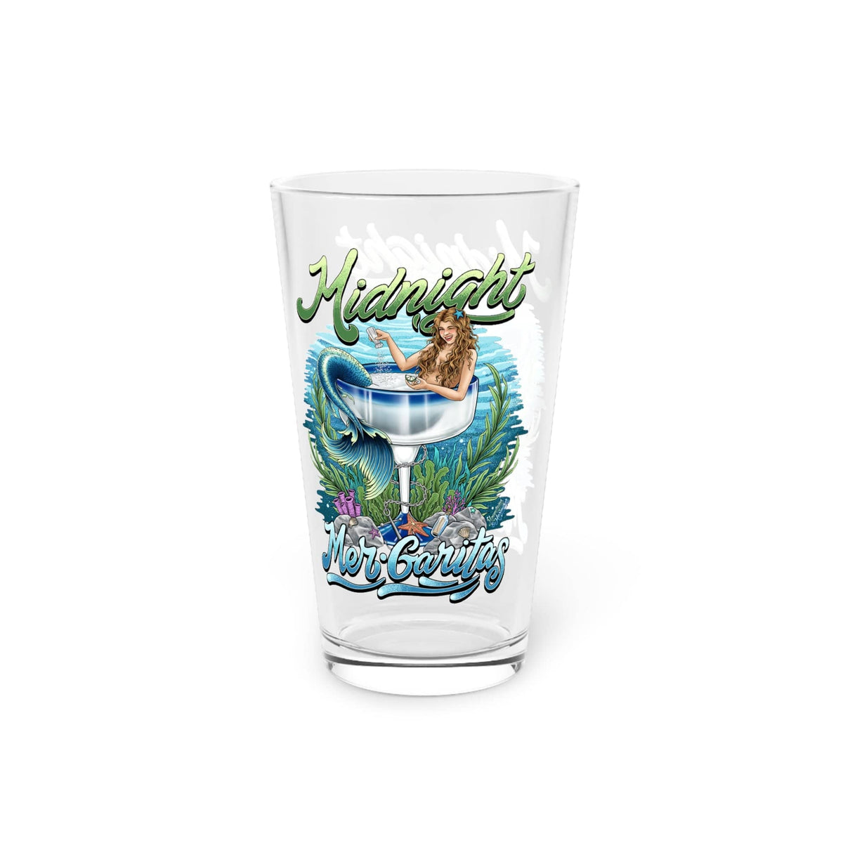 Mountains &amp; Mermaids Midnight Mergaritas Pint Glass, 16oz 16oz 33660105957073567166