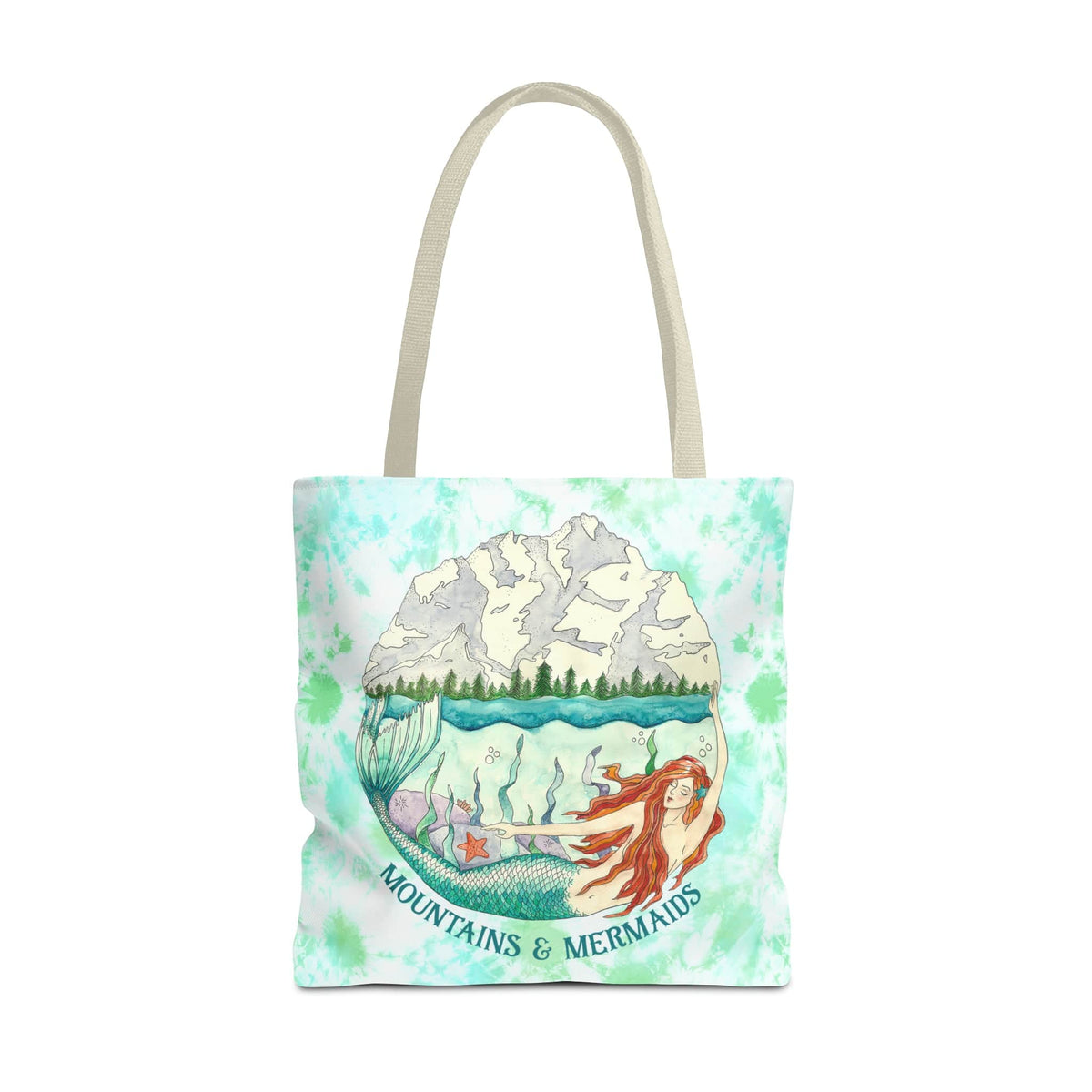 Mountains &amp; Mermaids Mountain Mermaid Tote Bag 18&quot; × 18&#39;&#39; / Beige 24237918515086504527