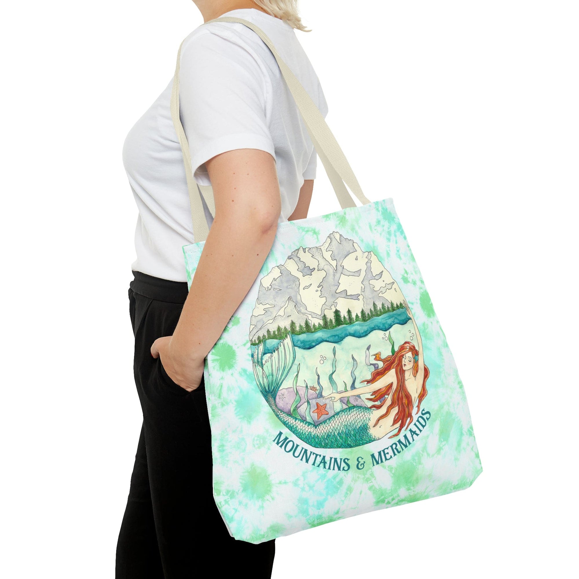 Mountains & Mermaids Mountain Mermaid Tote Bag 18" × 18'' / Beige 24237918515086504527