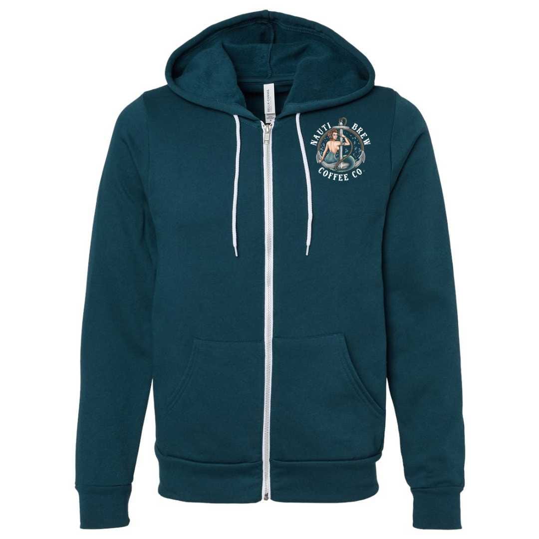 Mountains & Mermaids Nauti Brew Coffee Co. Fleece Zip Hoodie (Atlantic) Small MM4353