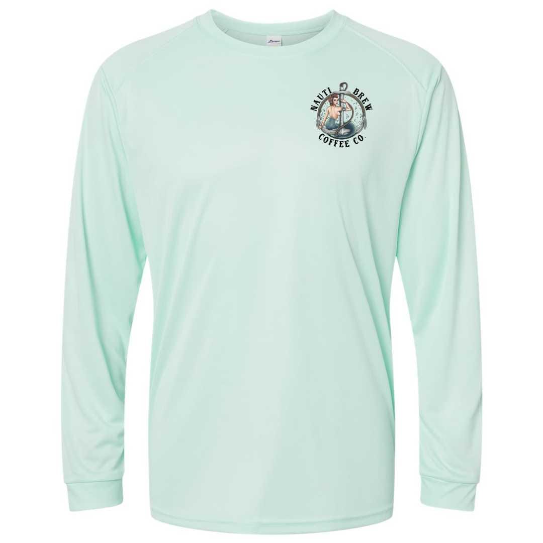 Mountains & Mermaids Nauti Brew Coffee Co Performance Sun Shirt - Mint