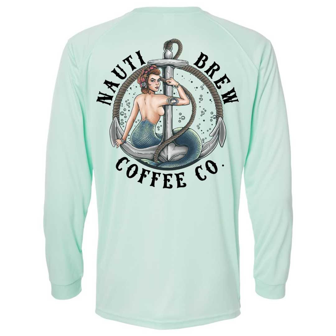 Mountains & Mermaids Nauti Brew Coffee Co Performance Sun Shirt - Mint Small MM4377