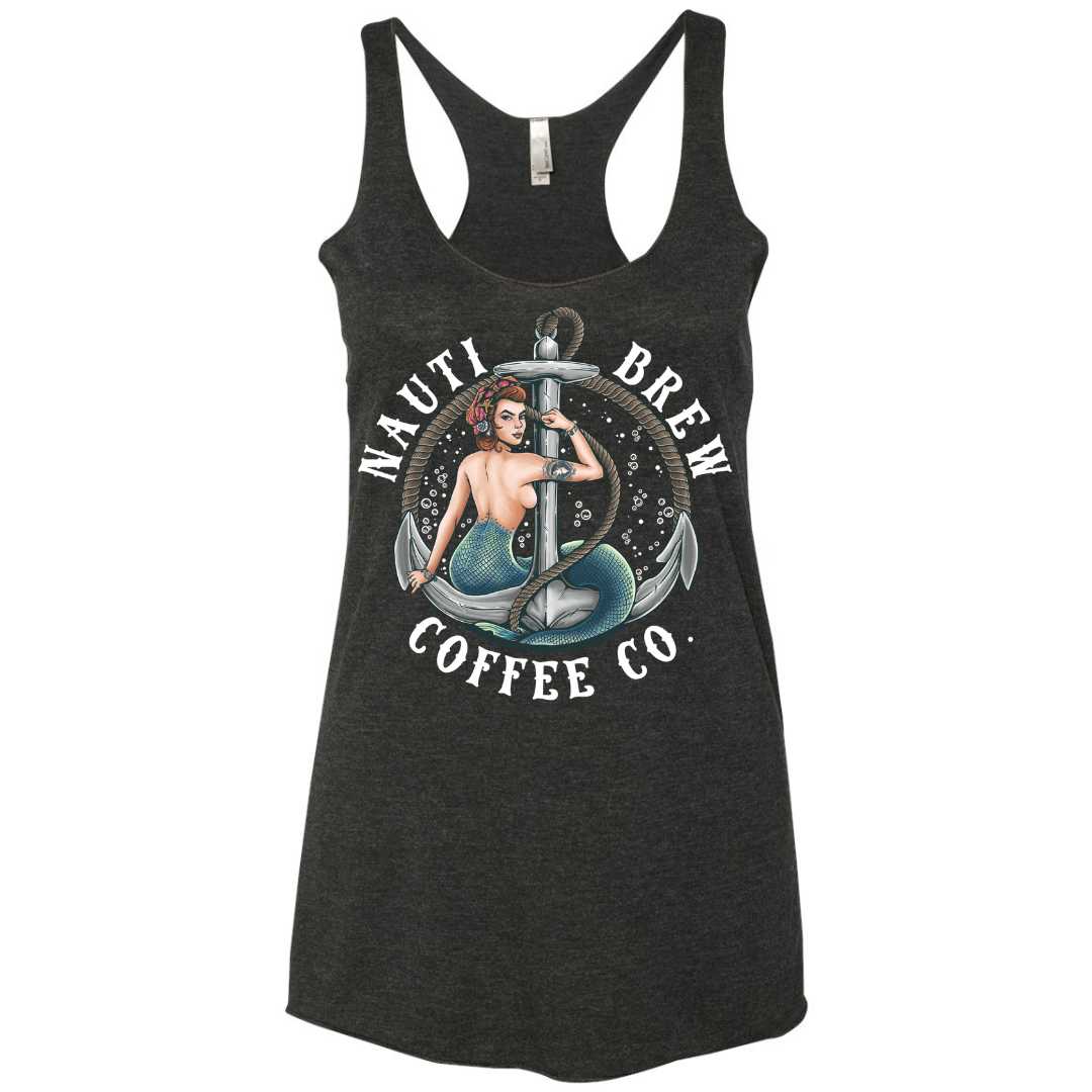 Mountains & Mermaids Nauti Brew Coffee Co Racerback Tank (Black) Small MM4425