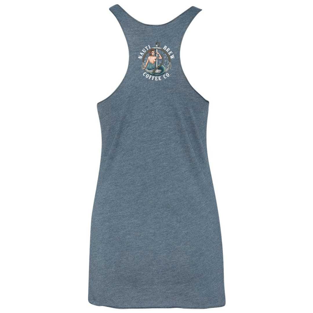 Mountains & Mermaids Nauti Brew Coffee Co Racerback Tank (Indigo) Small MM4430