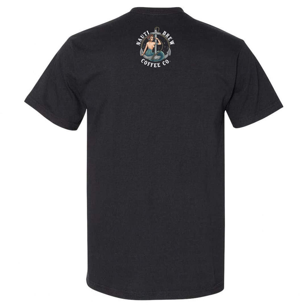 Mountains & Mermaids Nauti Brew Coffee Co Short Sleeve T-Shirt (Black)