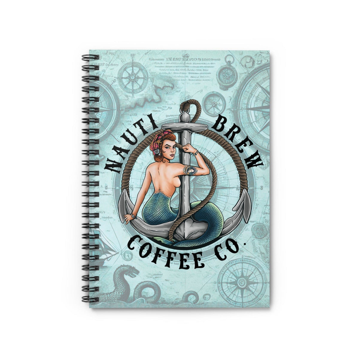 Brewing Notebook Nauti Brew Coffee Co. Spiral Notebook - Mountains & Mermaids