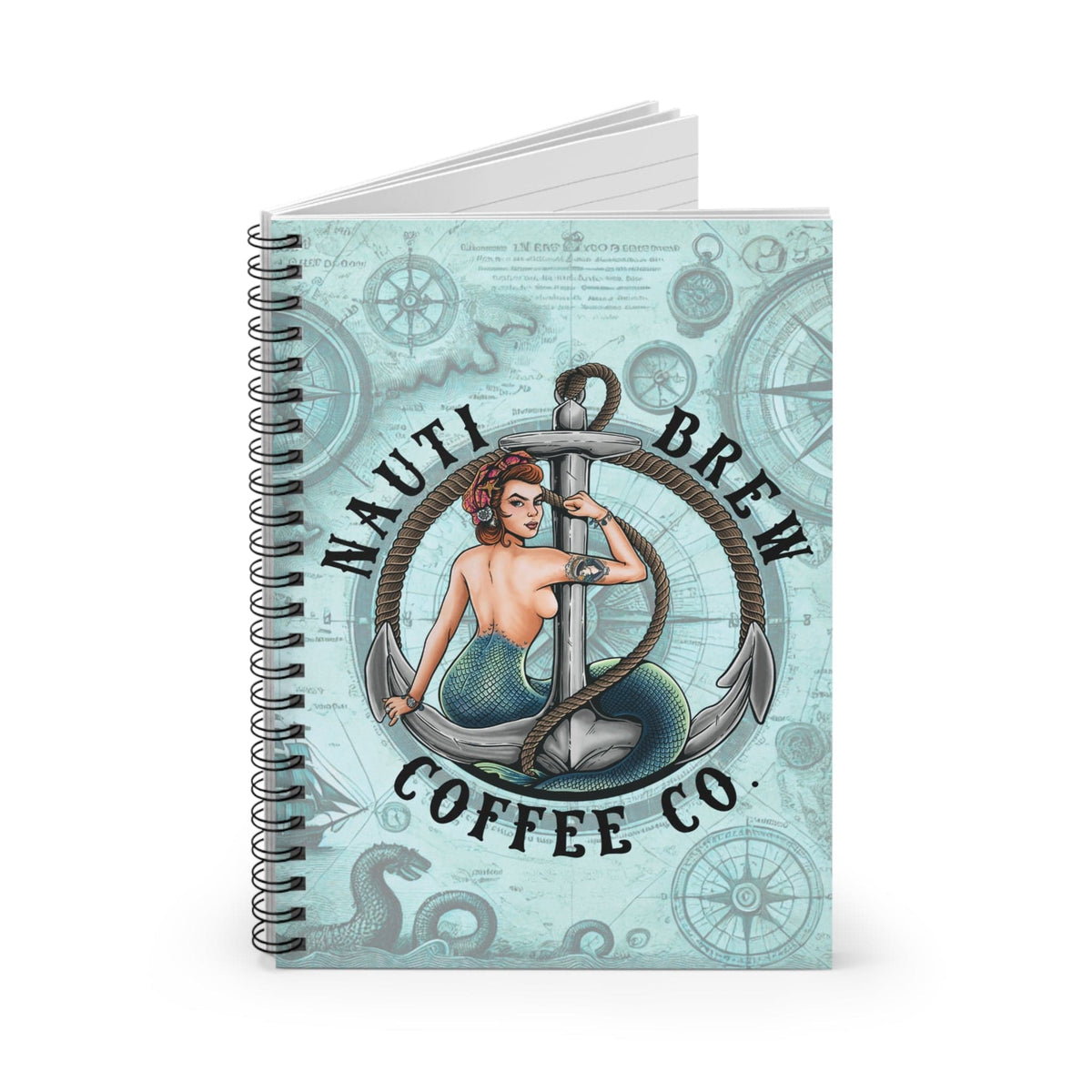 Mountains &amp; Mermaids Nauti Brew Coffee Co. Spiral Notebook One Size 12794854590520815585