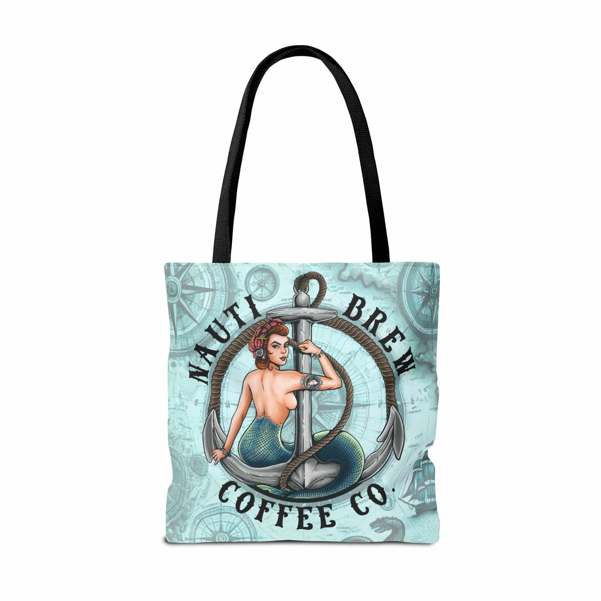 Mountains & Mermaids Nauti Brew Coffee Co. Tote Bag 18" × 18'' / Black 30247923328411965913