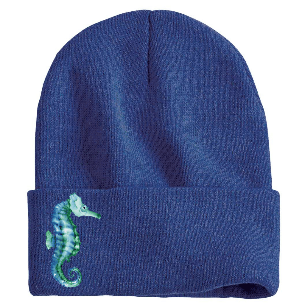 Mountains &amp; Mermaids Navy Seahorse Beanie MM2430