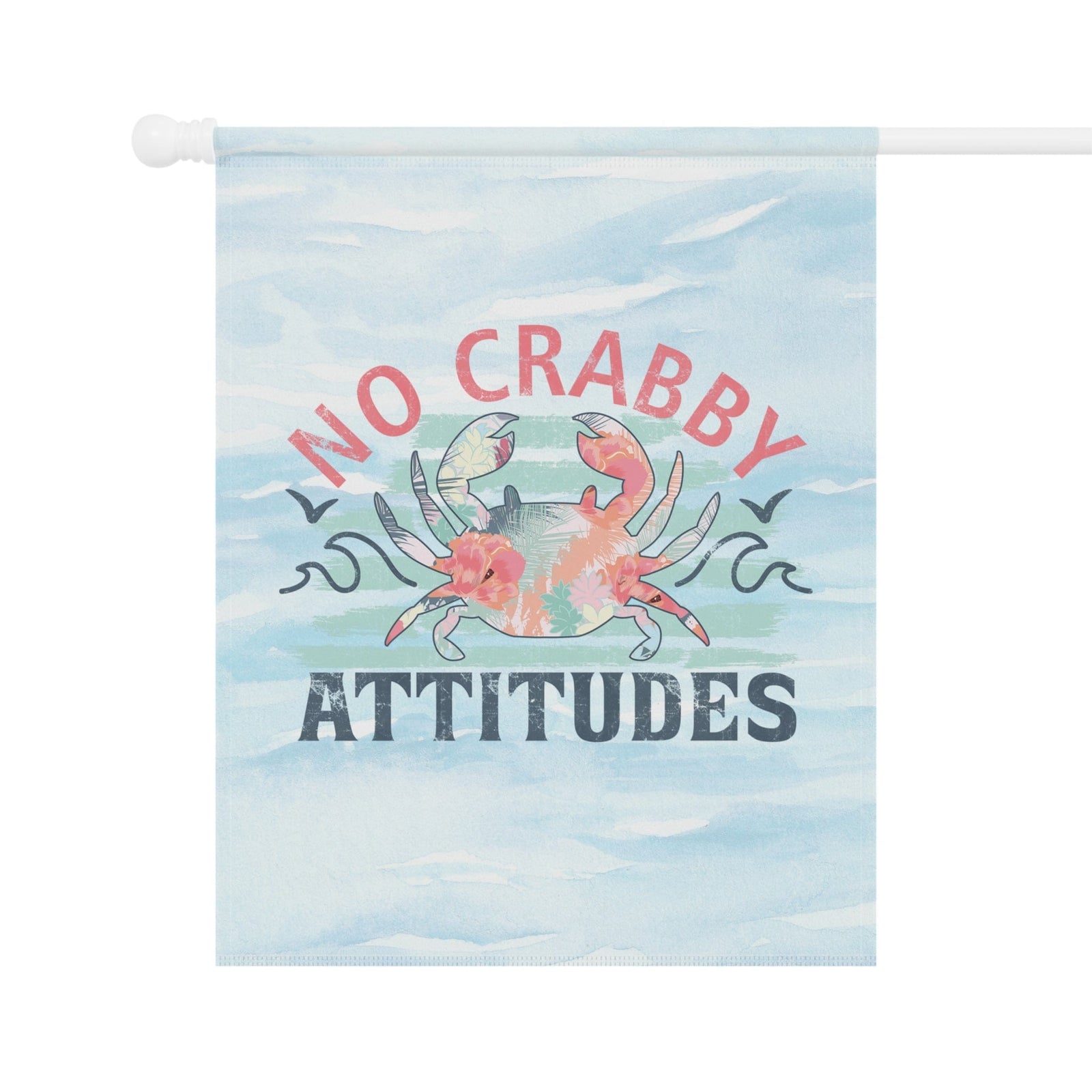 Mountains & Mermaids No Crabby Attitudes Flag 24.5'' × 32'' 84862308809499869520