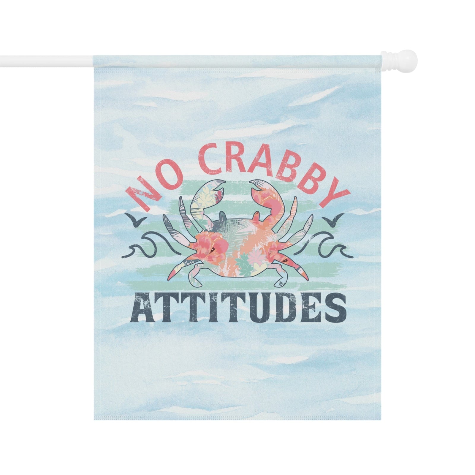 Mountains & Mermaids No Crabby Attitudes Flag 24.5'' × 32'' 84862308809499869520