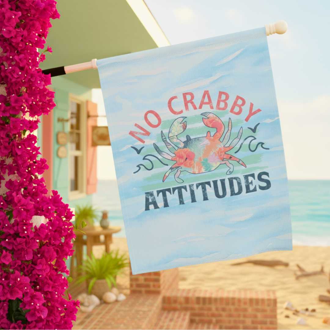 Mountains &amp; Mermaids No Crabby Attitudes Flag 24.5'' × 32'' 84862308809499869520