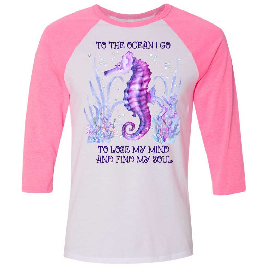 Mountains &amp; Mermaids Ocean Soul Baseball T-Shirt Small MM4154