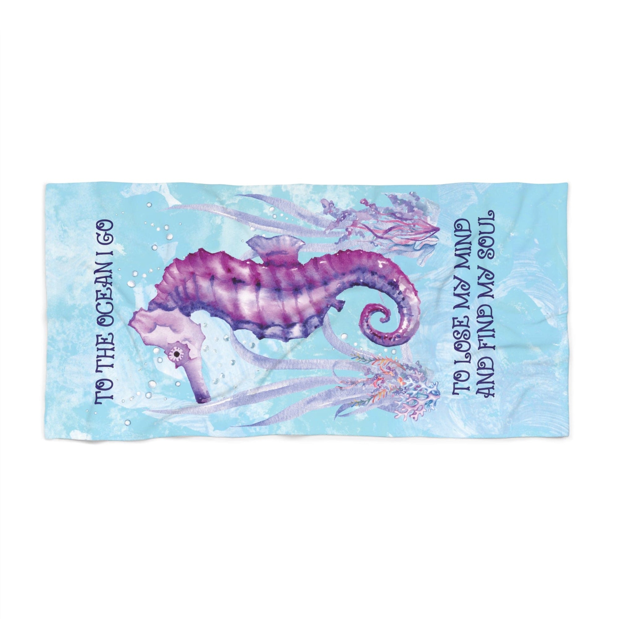 Mountains & Mermaids Ocean Soul Beach Towel 36" × 72" 98277514934246425130