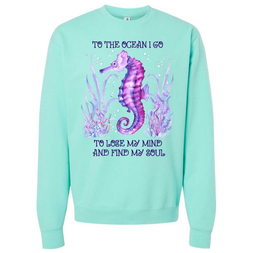 Mountains &amp; Mermaids Ocean Soul Crewneck Sweatshirt (Mint) Small MM4118
