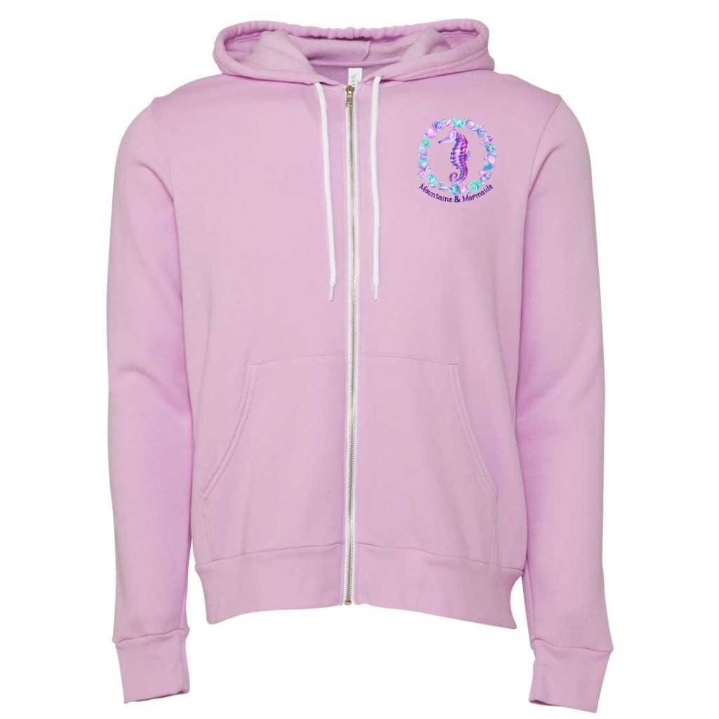 Mountains & Mermaids Ocean Soul Fleece Zip-Up Hoodie (Lilac) Small MM4106