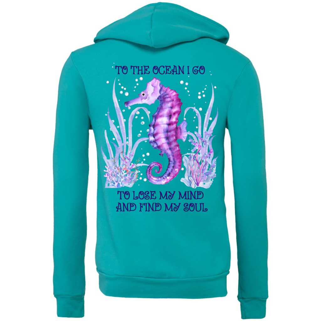 Mountains & Mermaids Ocean Soul Fleece Zip-Up Hoodie (Teal) Small MM4100