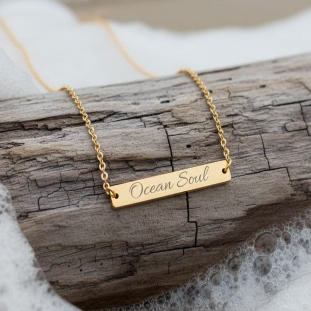 Mountains &amp; Mermaids Ocean Soul Horizontal Bar Necklace