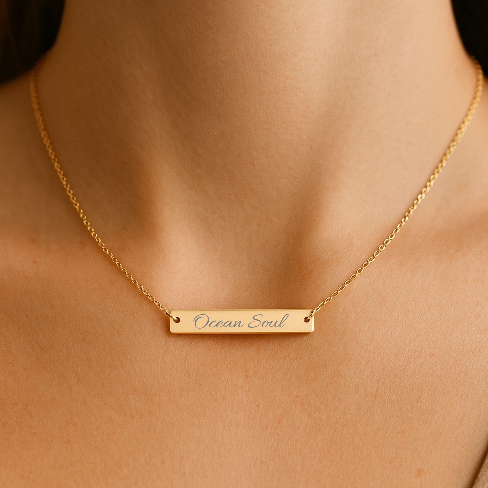 Mountains & Mermaids Ocean Soul Horizontal Bar Necklace