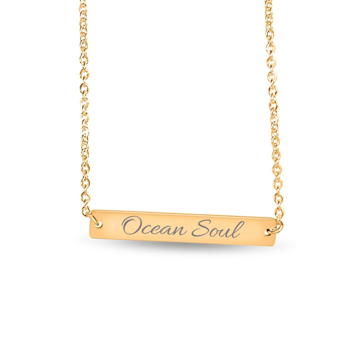 Mountains & Mermaids Ocean Soul Horizontal Bar Necklace 18k Gold Finish OP65PL03