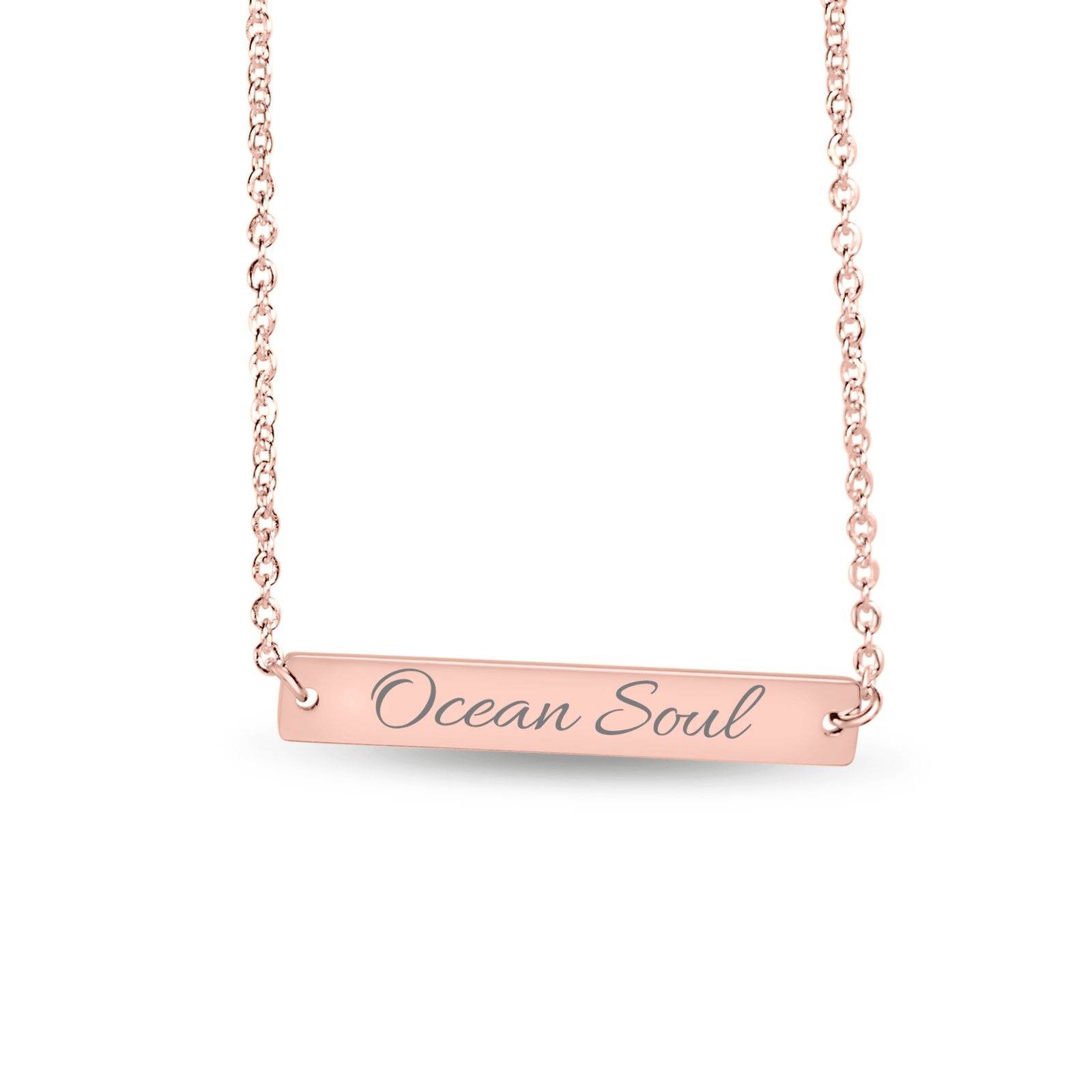 Mountains & Mermaids Ocean Soul Horizontal Bar Necklace 18K Rose Gold Finish OP65PL03