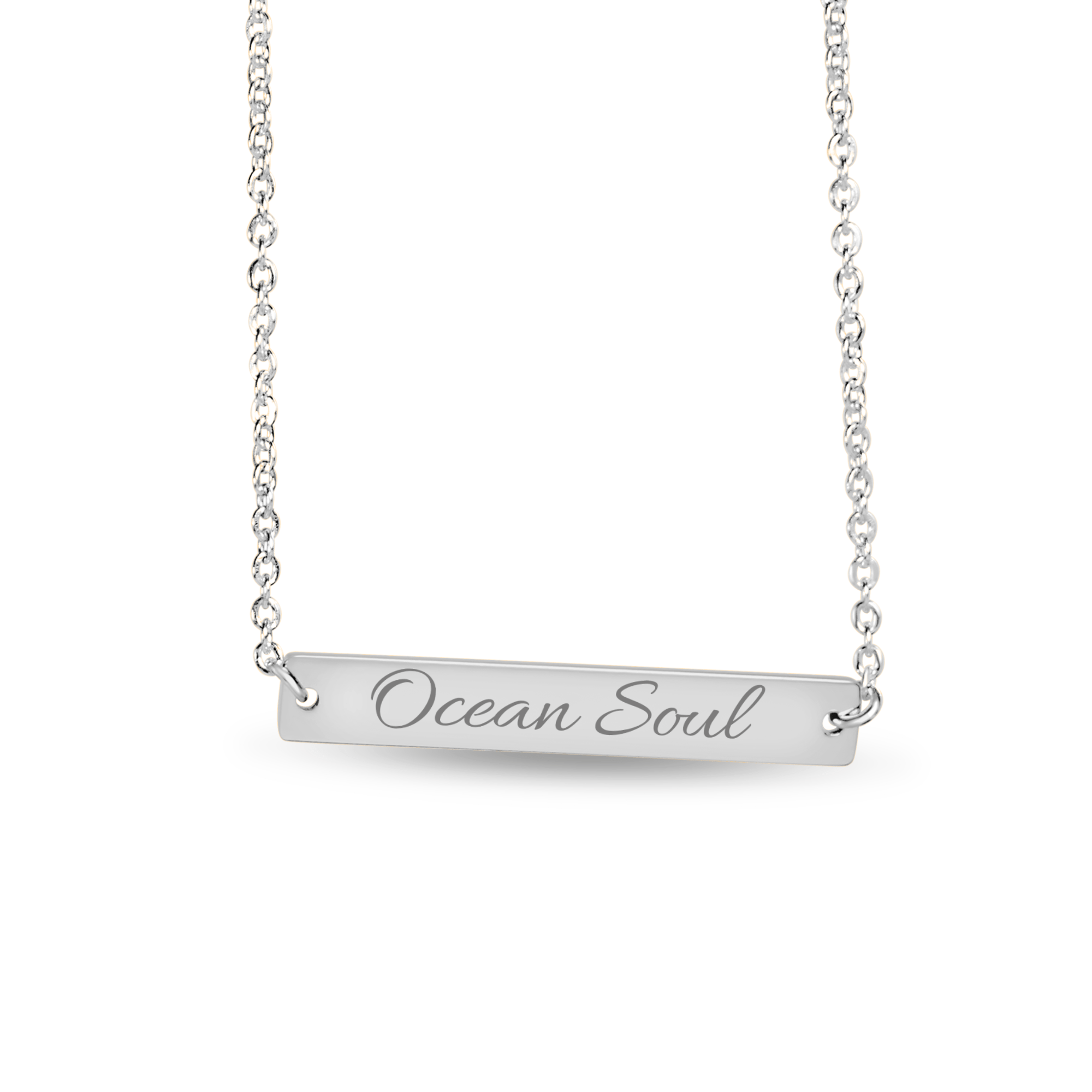 Mountains & Mermaids Ocean Soul Horizontal Bar Necklace Stainless Steel (Silver) OP65PL03