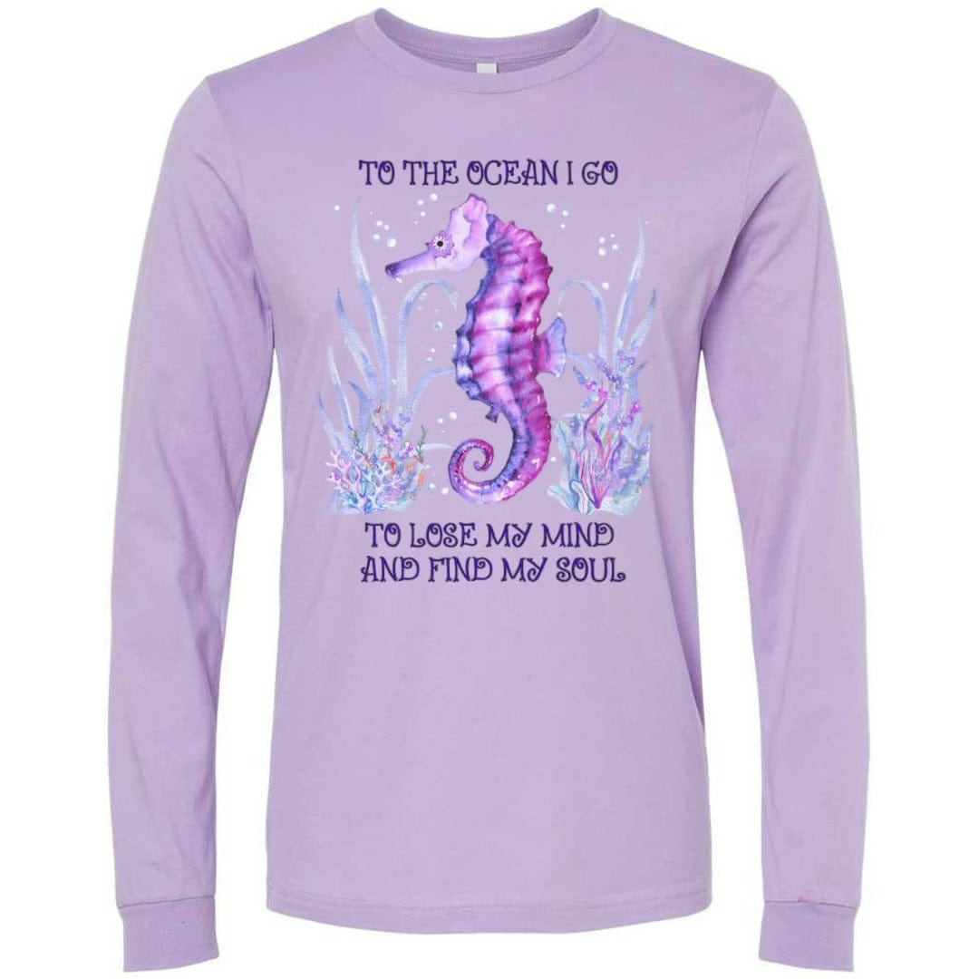 Mountains &amp; Mermaids Ocean Soul Long Sleeve T-Shirt (Lavender) Small MM4148