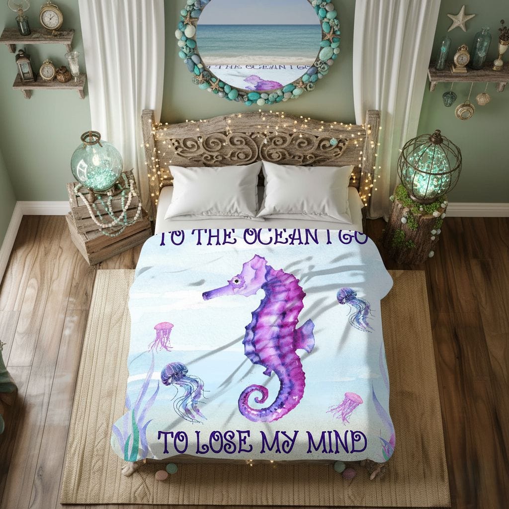 Mountains & Mermaids Ocean Soul Plush Blanket