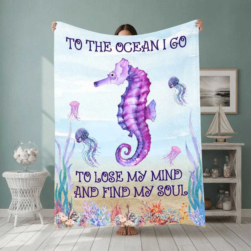 Mountains &amp; Mermaids Ocean Soul Plush Blanket