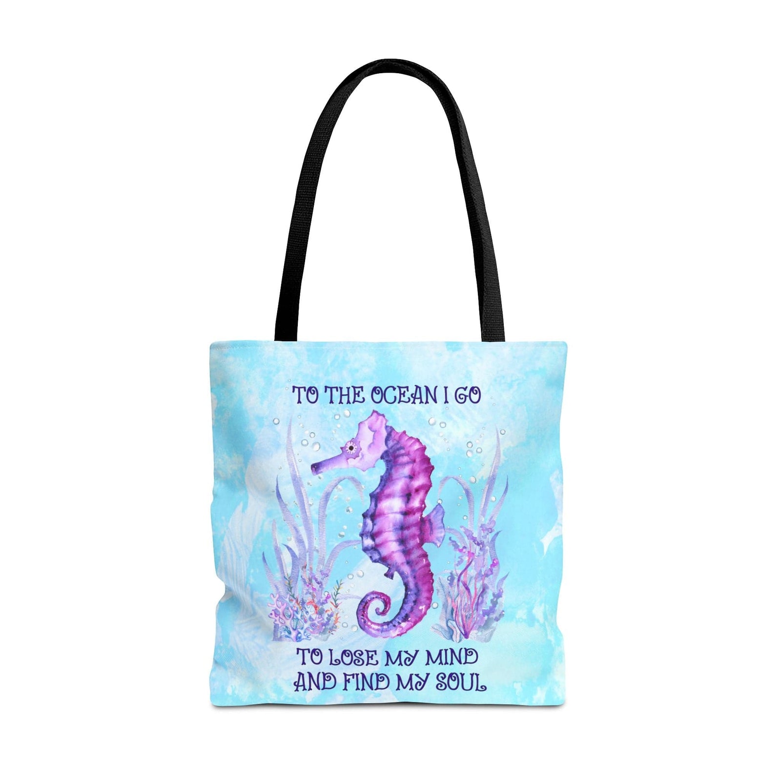 Mountains & Mermaids Ocean Soul Tote Bag 18" × 18'' / Black 37904004245980780778