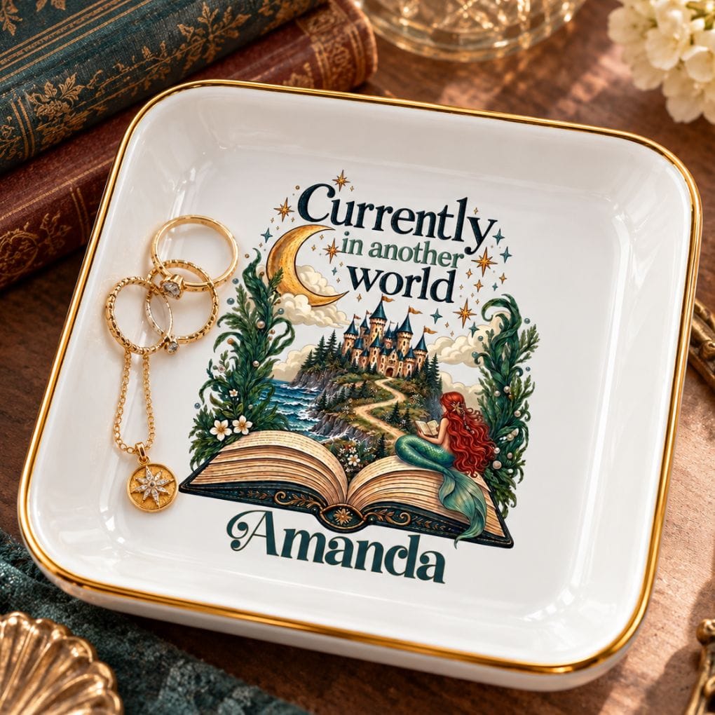 Mountains & Mermaids Personalized In Another World Jewelry Dish