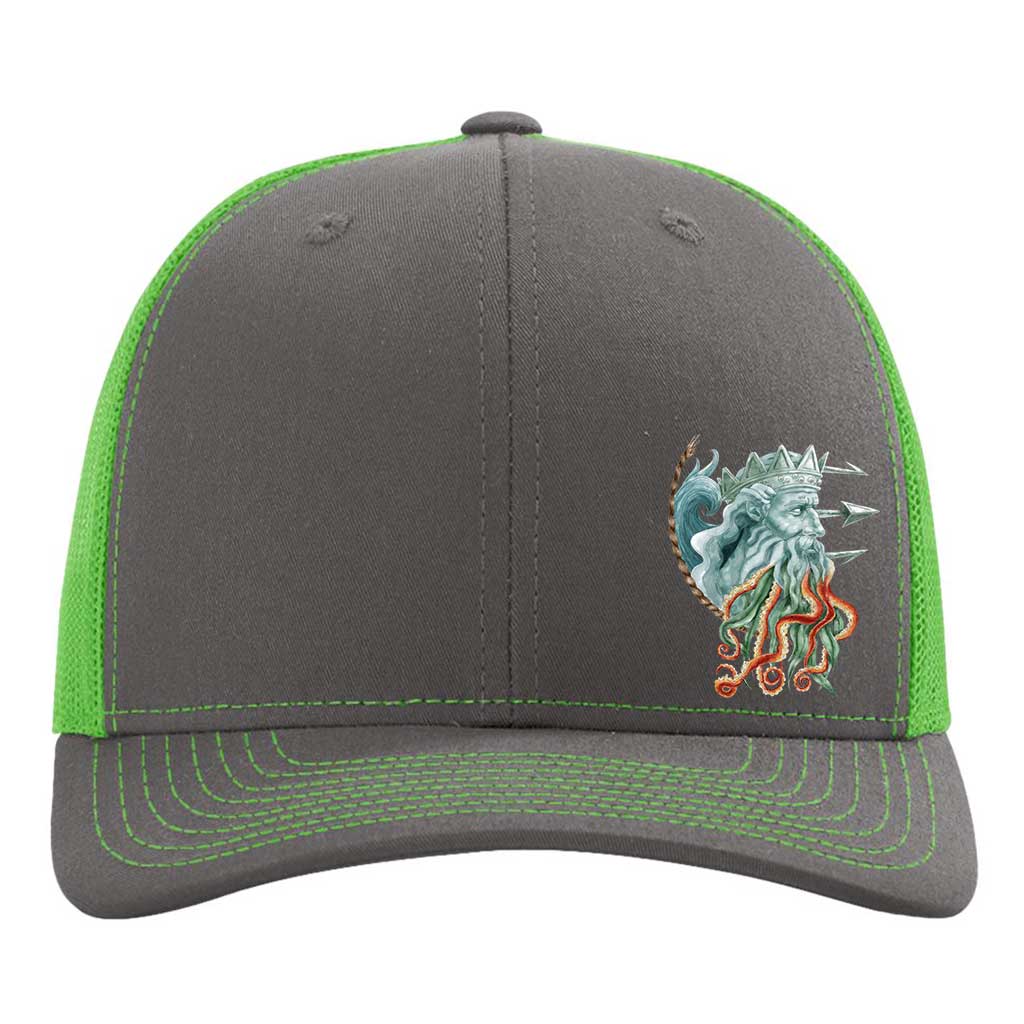 Mountains & Mermaids Poseidon Trucker Hat Charcoal/Green MM1592
