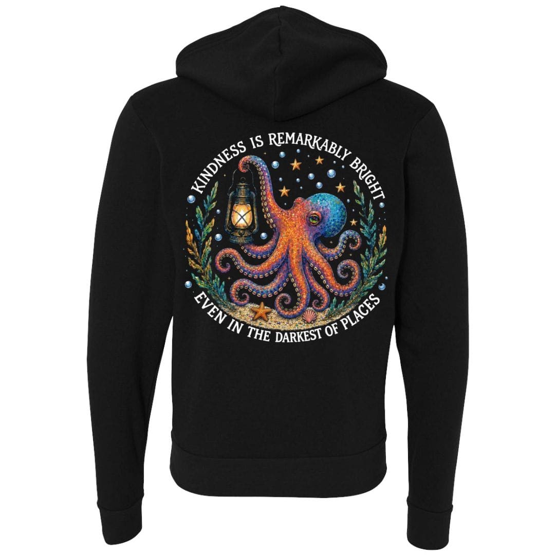 Mountains & Mermaids Remarkably Kind Fleece Zip Hoodie Small / Black