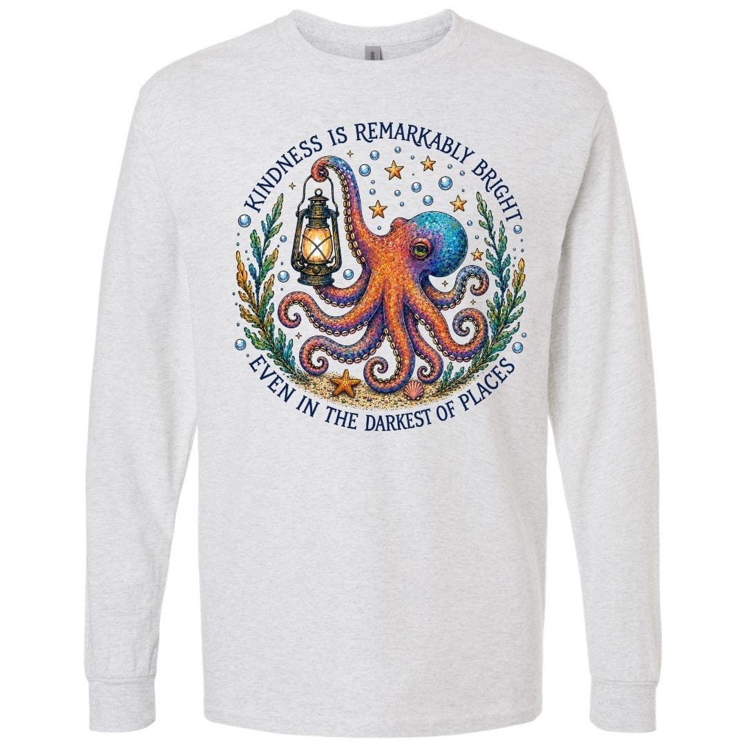 Mountains & Mermaids Remarkably Kind Long Sleeve T-Shirt Small / Heather Gray