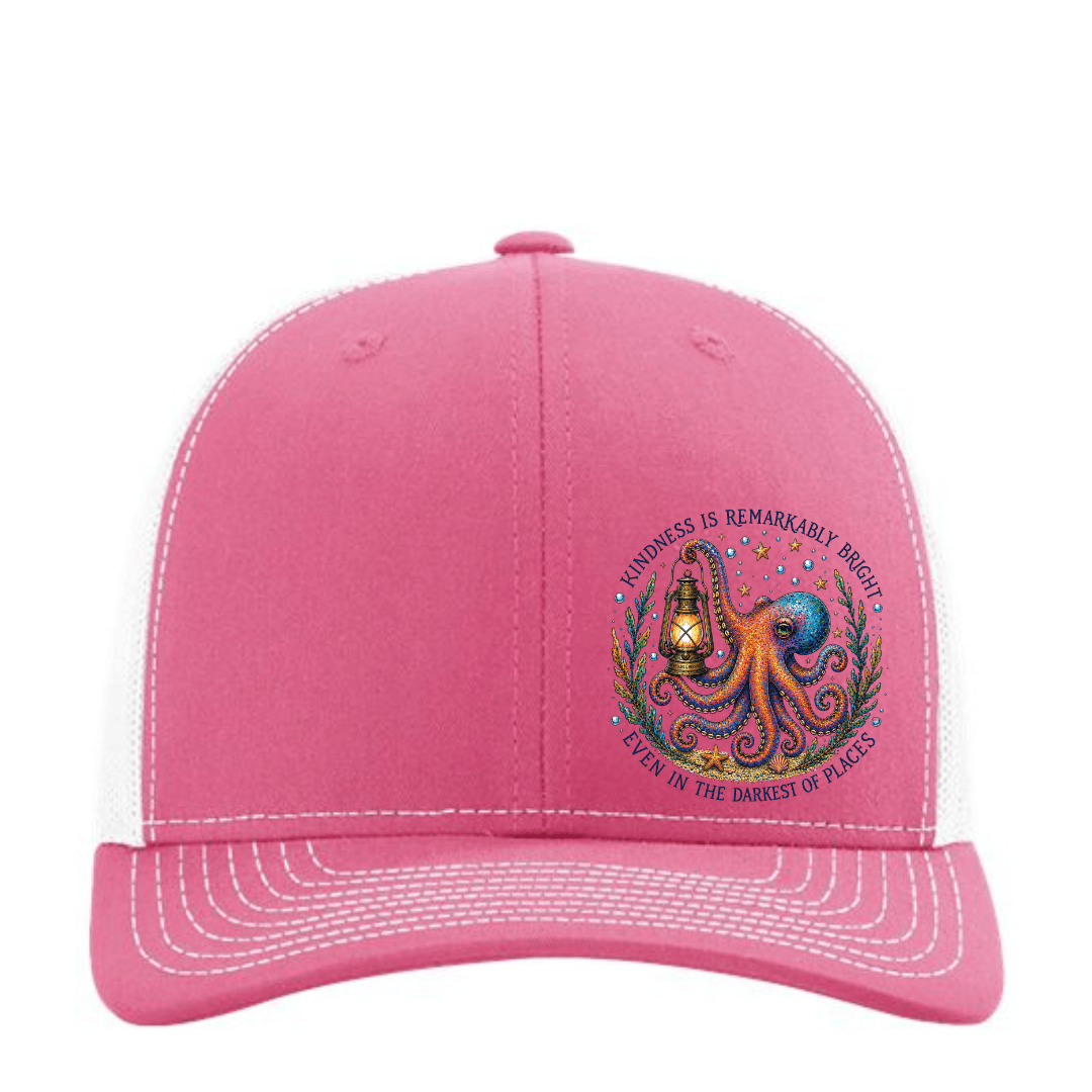 Mountains & Mermaids Remarkably Kind Trucker Hat Pink