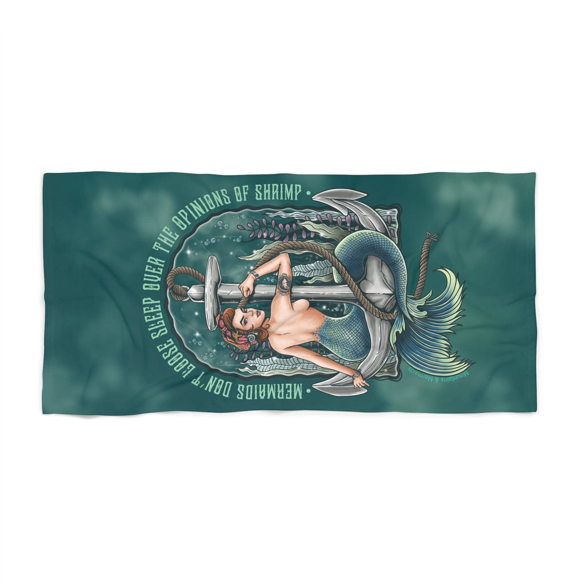 Mountains & Mermaids Rosie The Riveter Beach Towel 36" × 72" 24074817174485738352