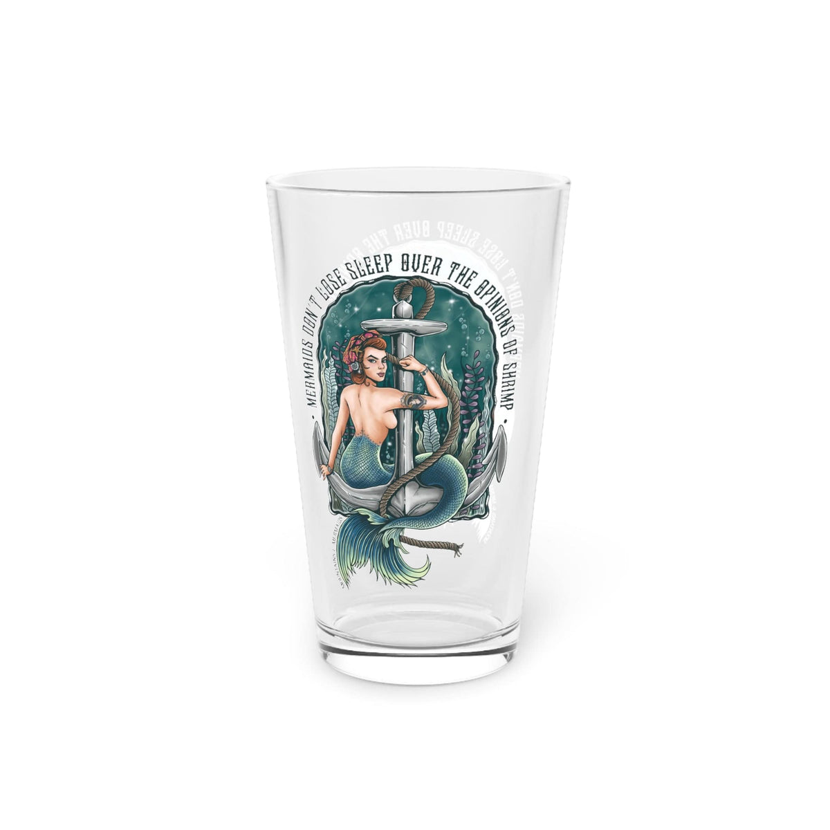 Mountains & Mermaids Rosie The Riveter Pint Glass, 16oz 16oz 54331703901224073957