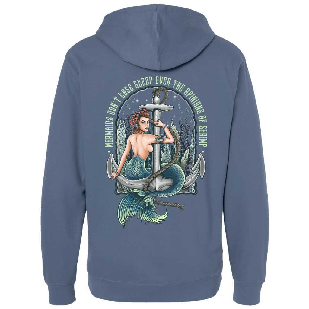 Mountains & Mermaids Rosie The Riveter Pullover Hoodie (Storm) Small MM3393