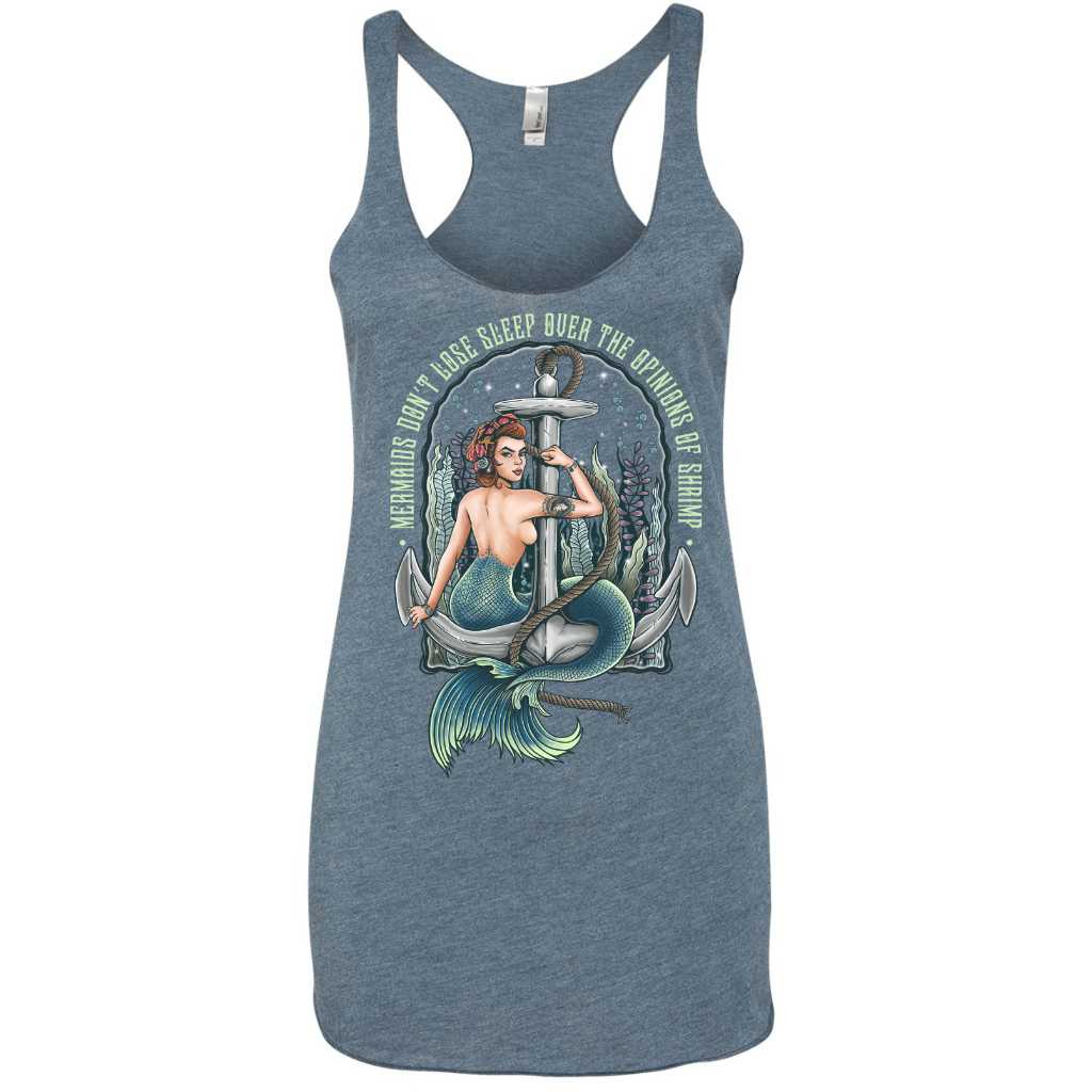 Mountains & Mermaids Rosie The Riveter Racerback Tank (Indigo) Small MM3399