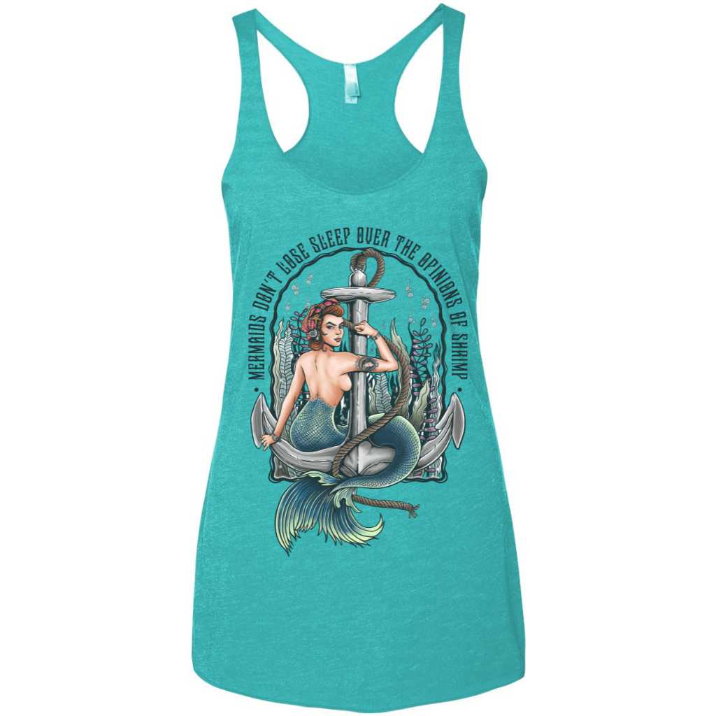 Mountains &amp; Mermaids Rosie The Riveter Racerback Tank (Tahiti) Small MM3404