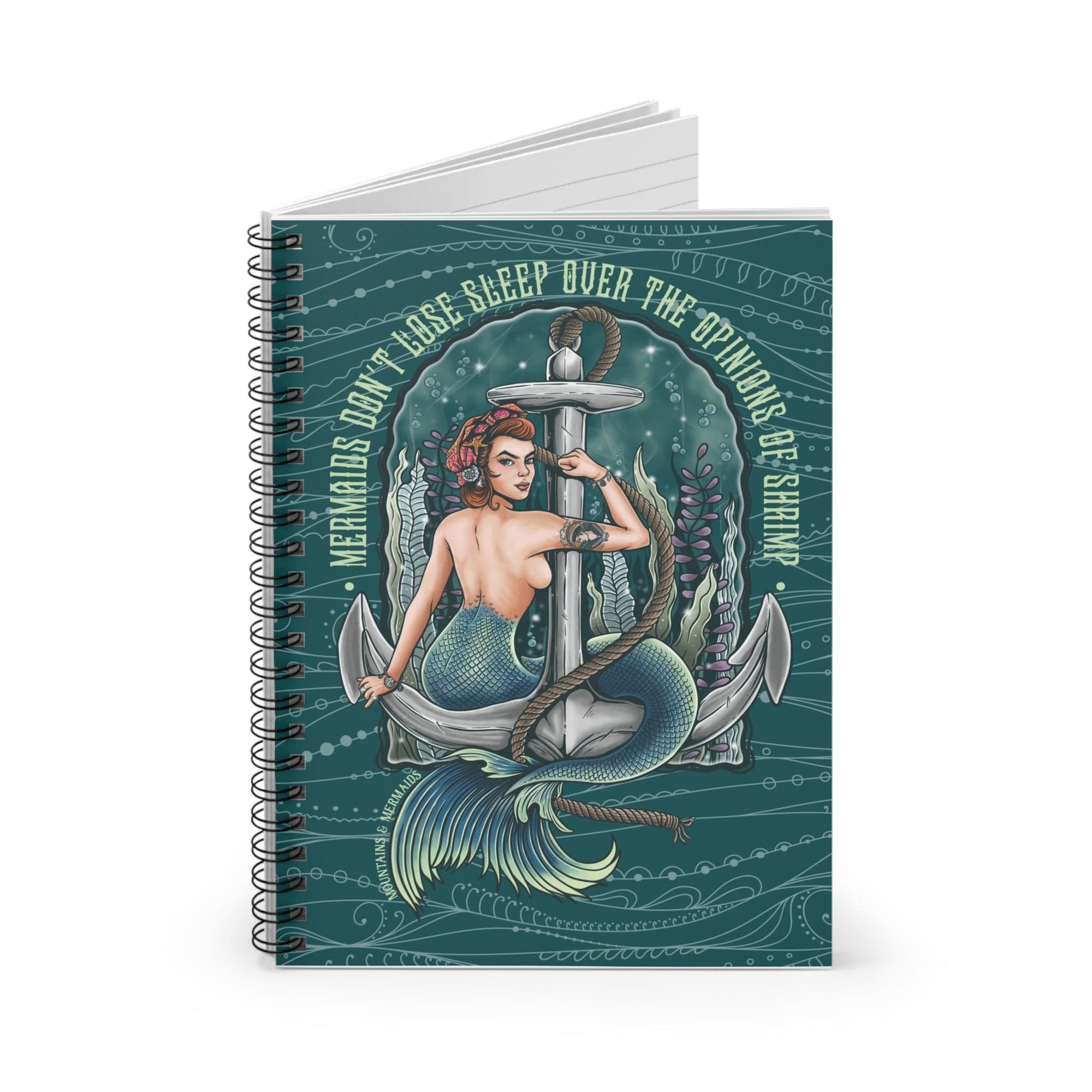 Mountains & Mermaids Rosie The Riveter Spiral Notebook - Ruled Line One Size 22754391546861471132