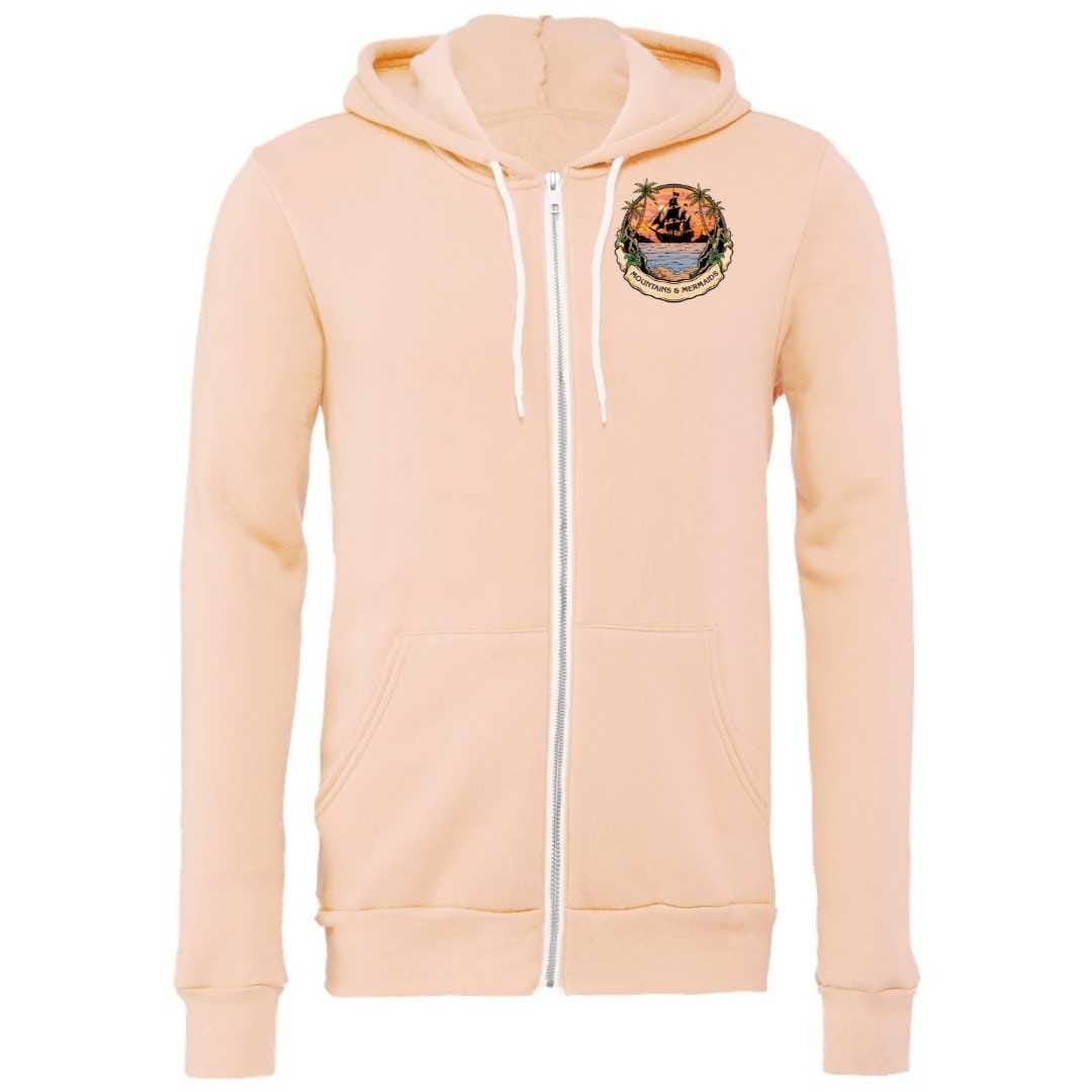 Mountains & Mermaids Sailor's Ruin Full Zip Fleece Hoodie (Peach) S