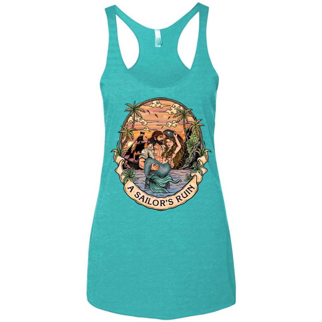 Mountains &amp; Mermaids Sailor&#39;s Ruin Racerback Tank (Tahiti) Small
