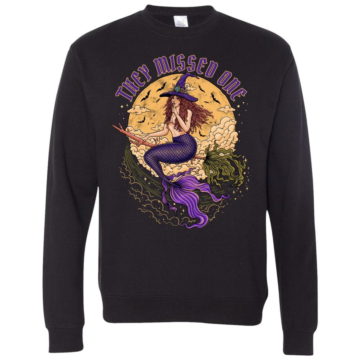Mountains &amp; Mermaids Salem Siren Crewneck Sweatshirt (Black) Small