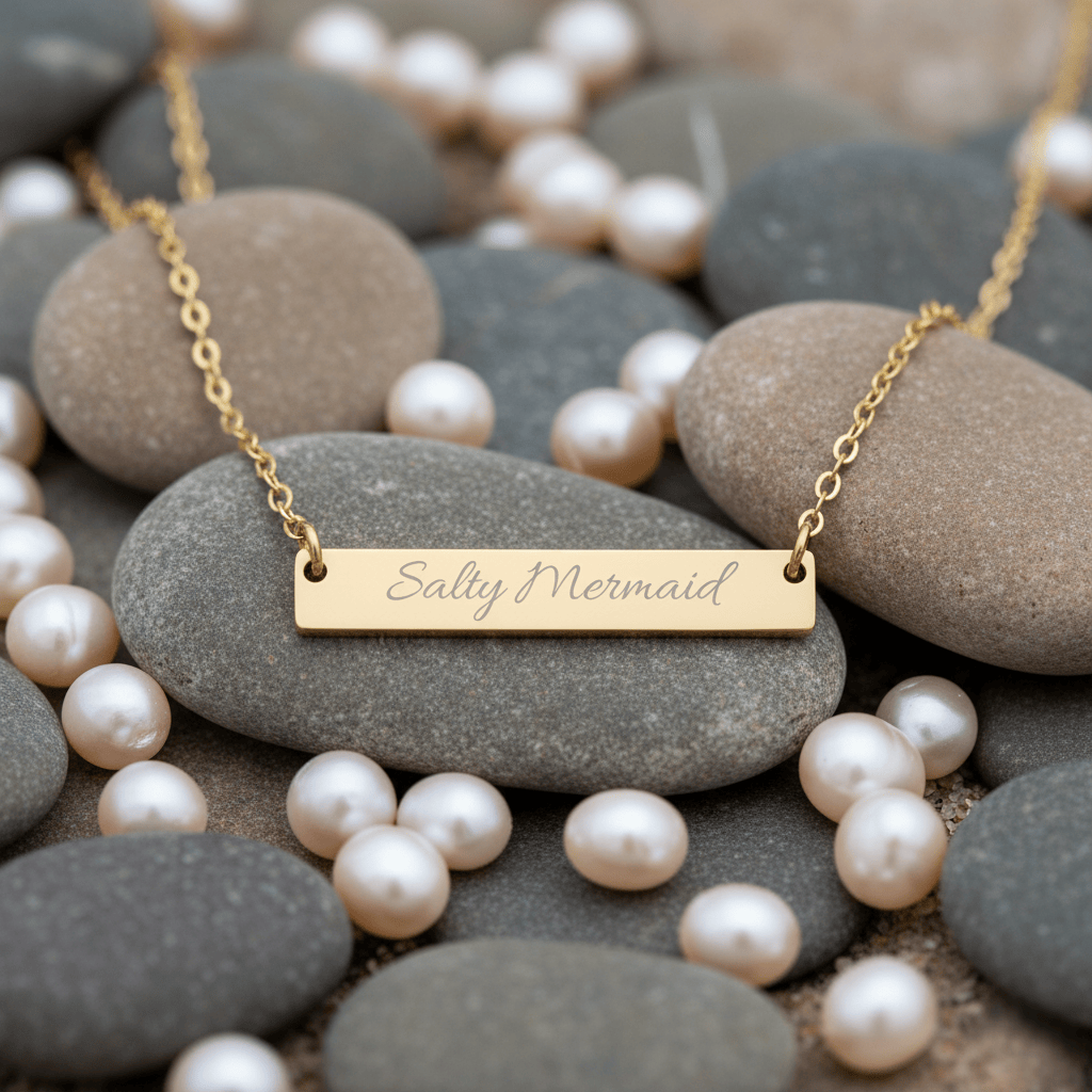 Mountains & Mermaids Salty Mermaid Horizontal Bar Necklace