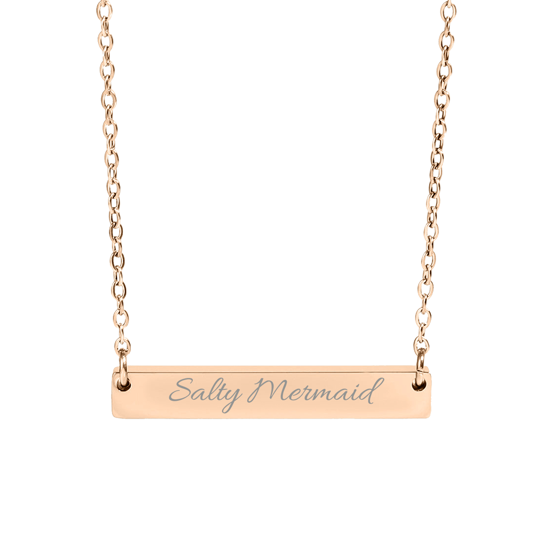 Mountains & Mermaids Salty Mermaid Horizontal Bar Necklace 18K Rose Gold Finish OP65PL03