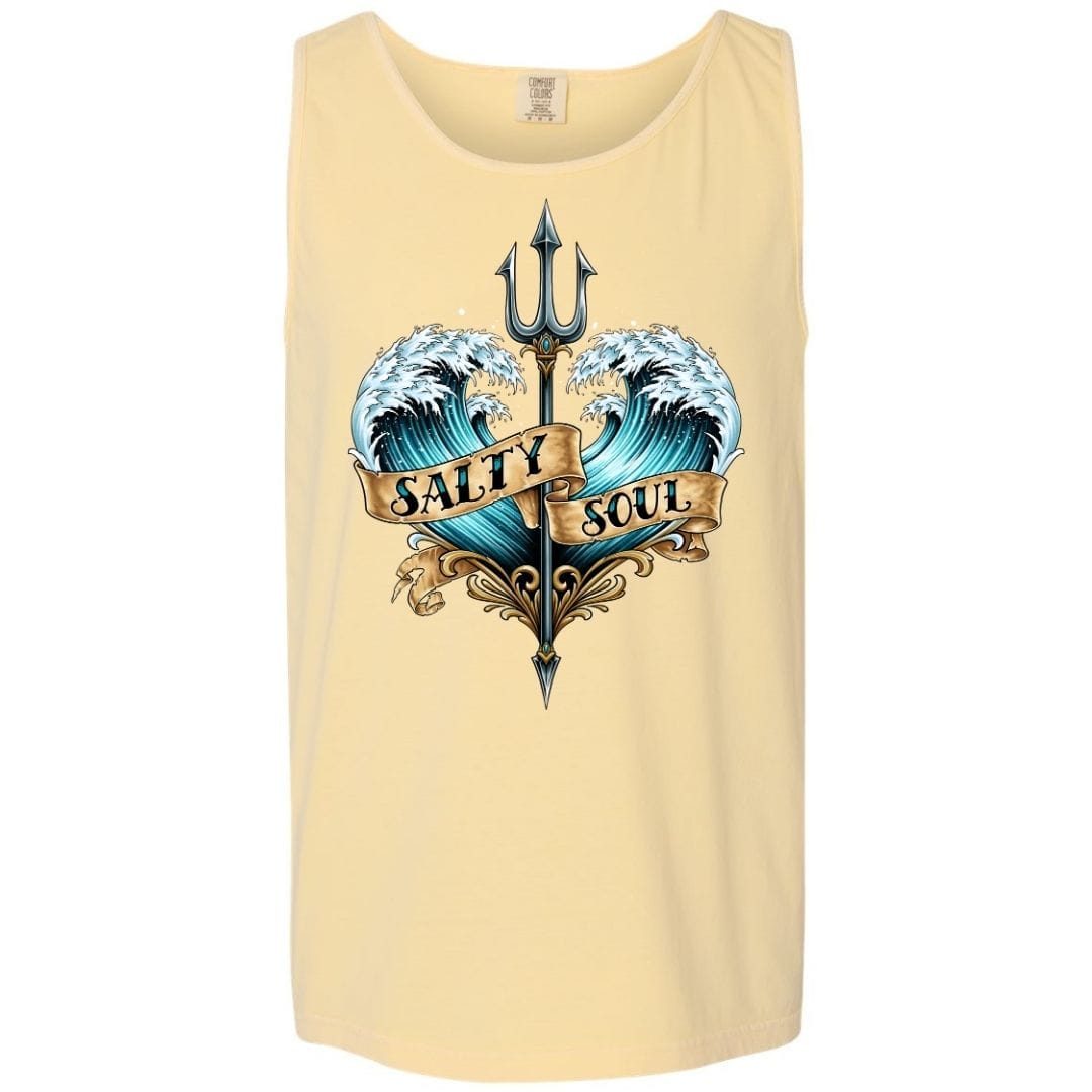 Mountains & Mermaids Salty Soul Boyfriend Tank Small / Butter Yellow